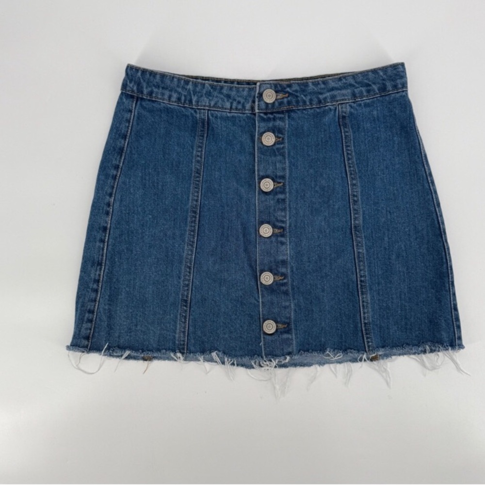 Blue A-line Mini Skirt Casual